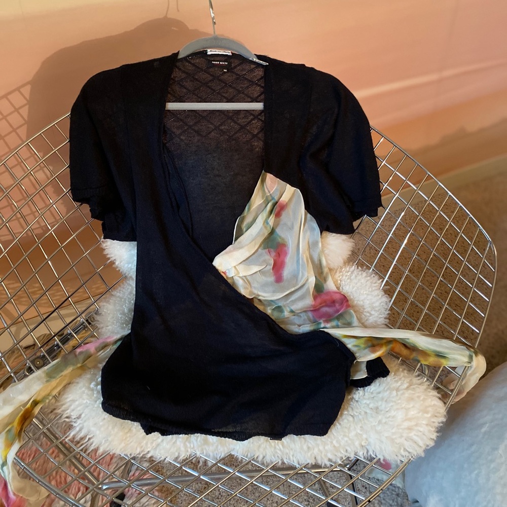 Miss Sixty Wrap Knit Short Sleeves Sweater
